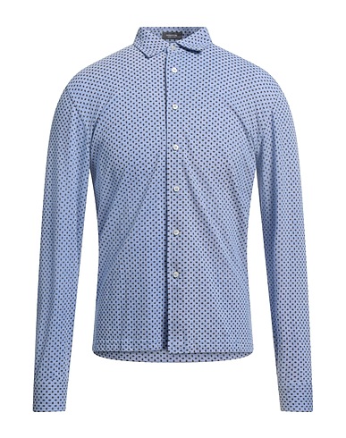ROSSOPURO Patterned shirt Sky blue 100% Cotton
