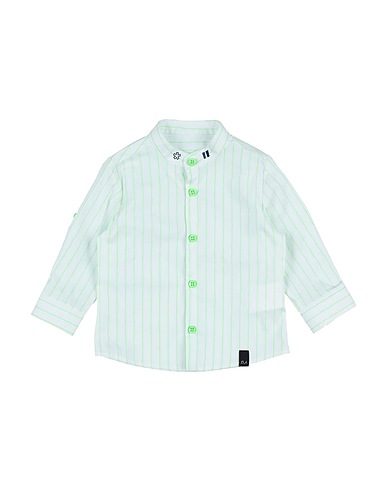 DANIELE ALESSANDRINI Patterned shirt Lime green 72% Cotton, 25% Polyamide, 3% Elastane