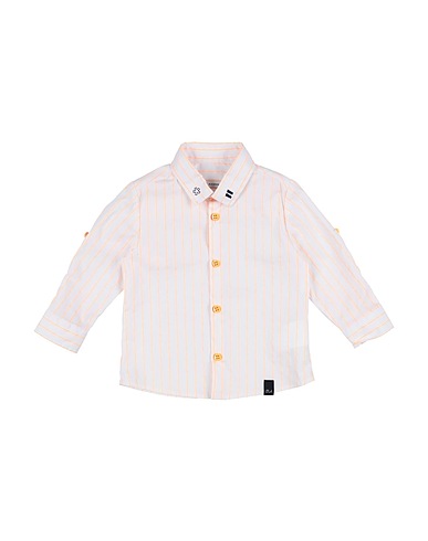 DANIELE ALESSANDRINI Patterned shirt Orange 72% Cotton, 25% Polyamide, 3% Elastane