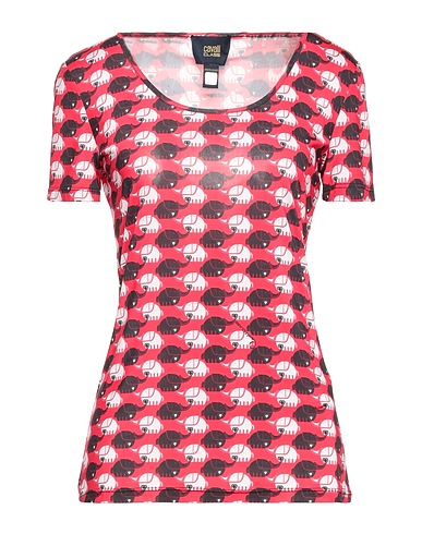 CAVALLI CLASS T-shirt Red 93% Polyester, 7% Elastane