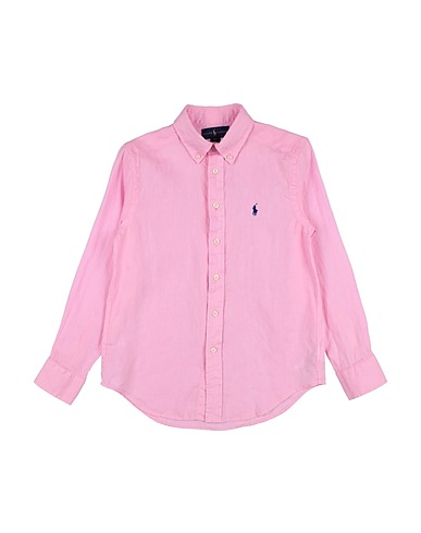 POLO RALPH LAUREN Solid colour shirt Linen Shirt
 Pink 100% Linen