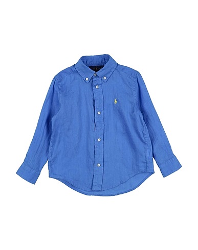 POLO RALPH LAUREN Camicia tinta unita Linen Shirt Azzurro 100% Lino