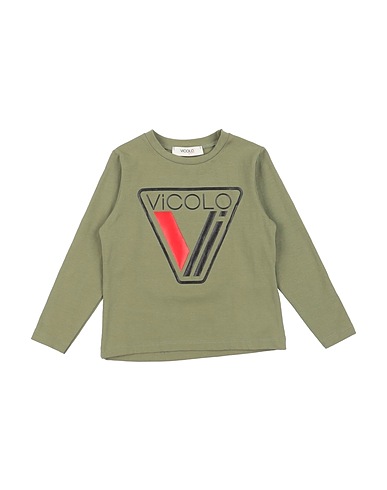 VICOLO T-shirt Military green 90% Cotton, 10% Elastane