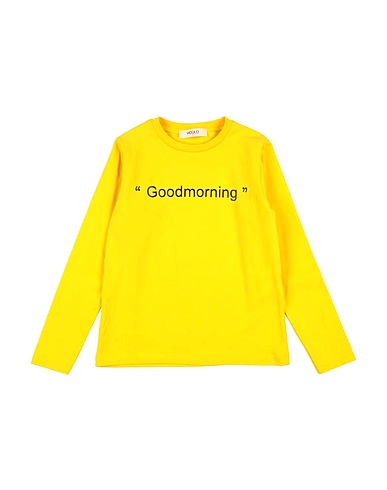 VICOLO T-shirt Yellow 90% Cotton, 10% Elastane