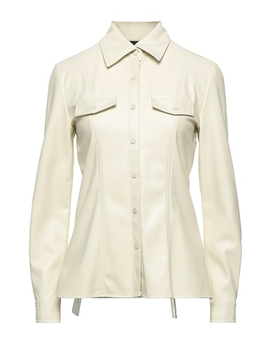 PINKO Solid color shirts & blouses Beige 100% Polyester, Polyurethane coated