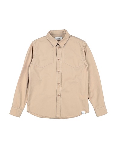 PAOLO PECORA Solid colour shirt Camel 100% Cotton