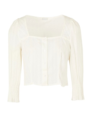 8 by YOOX Solid colour shirts & blouses COTTON BUTTON-FRONT TOP
 White 100% Cotton