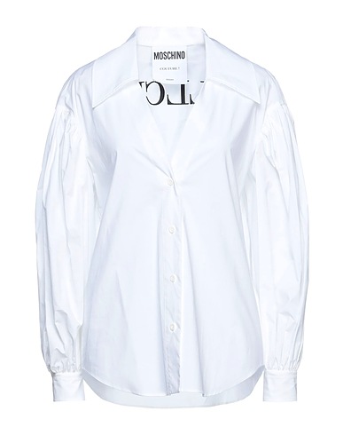 MOSCHINO Solid colour shirts & blouses White 96% Cotton, 4% Elastane