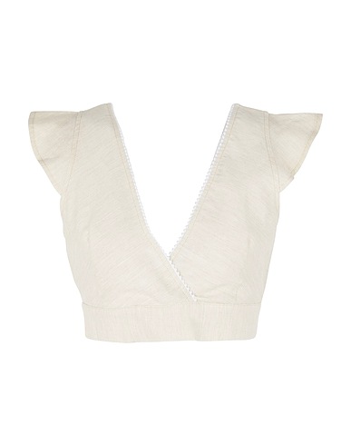 8 by YOOX Crop top COTTON-LINEN CROP TOP W/ OPEN BACK
 Beige 54% Cotone, 30% Lino, 16% Viscosa
