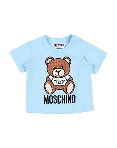 MOSCHINO BABY T-shirt Sky blue 95% Cotton, 5% Elastane, Polyester
