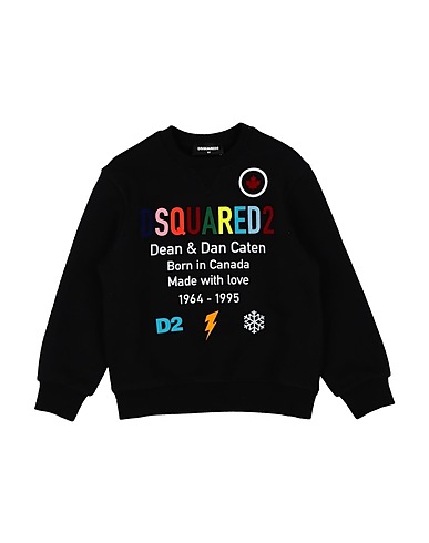 DSQUARED2 Felpa Nero 100% Cotone, Elastan, PVC - Polivinilcloruro