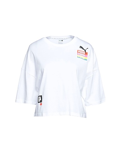 PUMA T-shirt Brand Love Oversized Tee
 White 100% Cotton