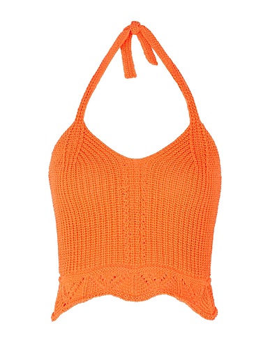 8 by YOOX Crop top COTTON KNIT CROP TOP
 Arancione 50% Cotone, 50% Acrilico