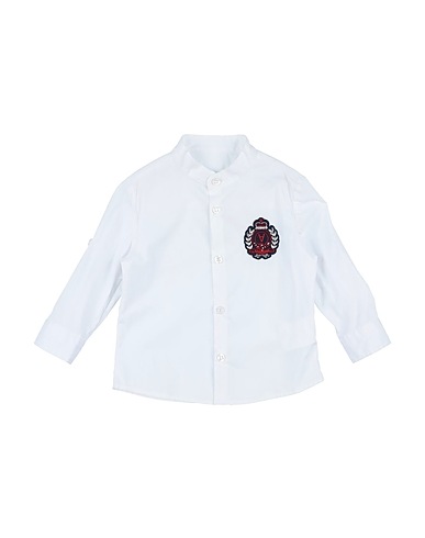 DANIELE ALESSANDRINI Patterned shirt White 72% Cotton, 25% Polyamide, 3% Elastane