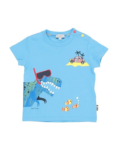 PAUL SMITH T-shirt Celeste 100% Cotone organico