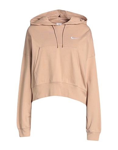 NIKE Activewear Oversized Jersey Pullover Hoodie  Beige 100% Cotton