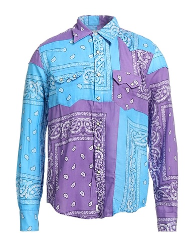 RE-WORKED Patterned shirt Sky blue 100% Cotton