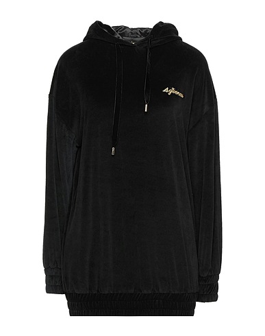 4GIVENESS Hooded track jacket  Black 80% Cotton, 20% Polyester