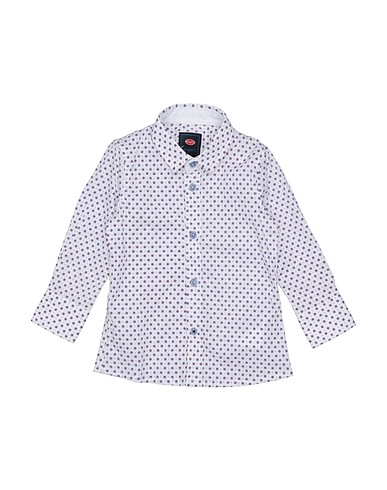BUGATTI Patterned shirt White 97% Cotton, 3% Elastane