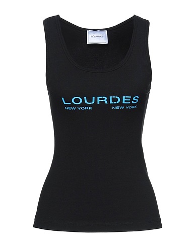 LOURDES NEW YORK Tank top Black 95% Cotton, 5% Elastane