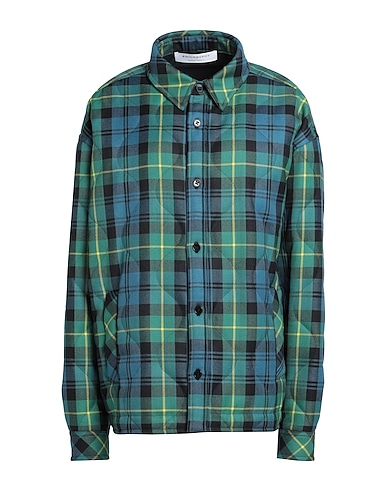PHILOSOPHY di LORENZO SERAFINI Checked shirt Emerald green 100% Virgin Wool