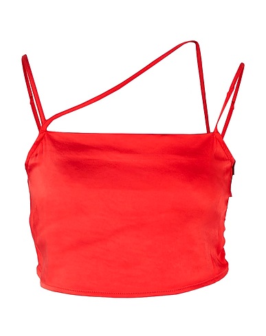8 by YOOX Camisole STRAP CROP TOP
 Red 100% Polyester
