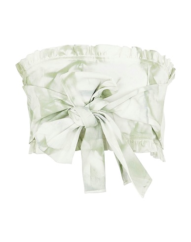 8 by YOOX Crop top ORGANIC COTTON TIE-DYE WRAP BANDEAU TOP
 Light green 100% Organic cotton