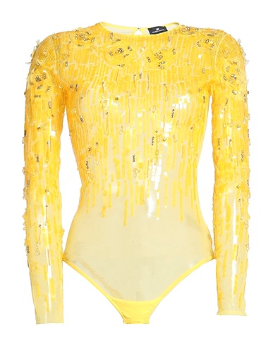 ELISABETTA FRANCHI Top Jaune 73% Polyamide, 27% Élasthanne