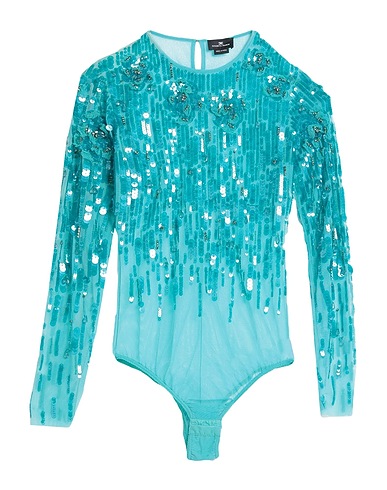 ELISABETTA FRANCHI Top Turquoise 73% Polyamide, 27% Elastane