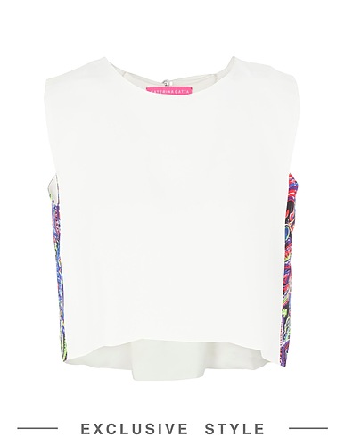 CATERINA GATTA x YOOX Top White 80% Viscose, 20% Silk