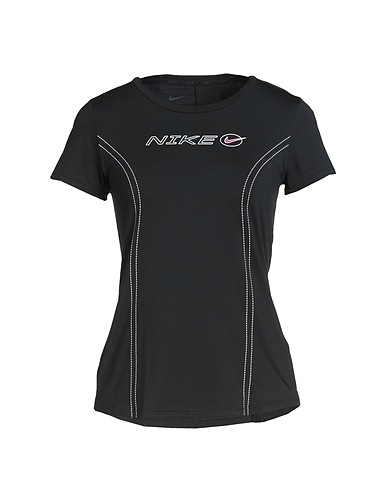 NIKE T-shirt Black 88% Polyester, 12% Elastane