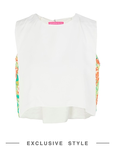 CATERINA GATTA x YOOX Top White 80% Viscose, 20% Silk