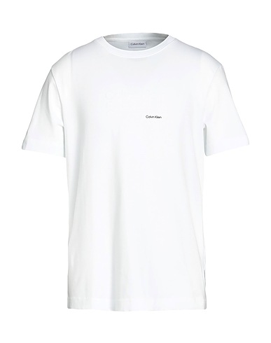 CALVIN KLEIN Basic T-Shirt White 95% Cotton, 5% Elastane
