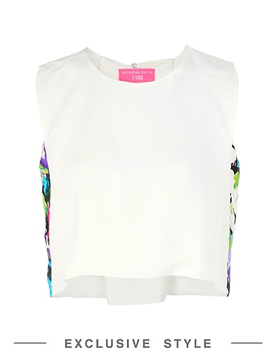 CATERINA GATTA x YOOX Top White 80% Viscose, 20% Silk
