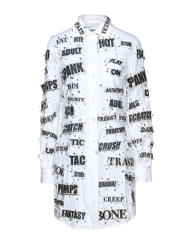 MOSCHINO Hemdkleid Weiß 77% Baumwolle, 20% Polyamid, 3% Andere Fasern, Metall