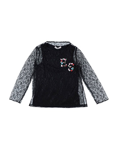 ERMANNO SCERVINO JUNIOR Top Black 100% Polyester, Viscose, Elastane, Cotton, Polyamide