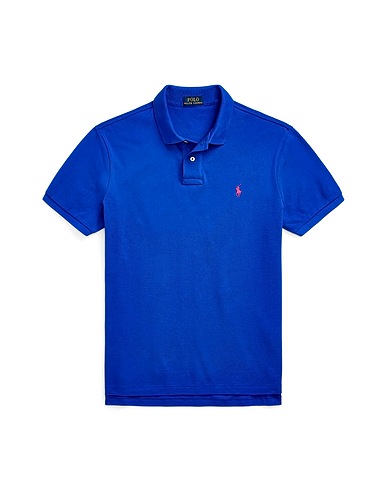 POLO RALPH LAUREN Polo shirt SLIM FIT MESH POLO SHIRT
 Bright blue 100% Cotton