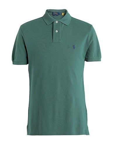 POLO RALPH LAUREN Polo shirt SLIM FIT MESH POLO SHIRT
 Dark green 100% Cotton