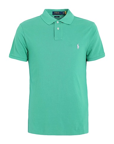 POLO RALPH LAUREN Polo shirt SLIM FIT MESH POLO SHIRT
 Emerald green 100% Cotton