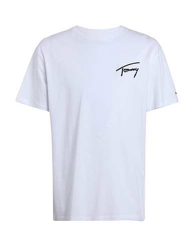 TOMMY JEANS T-shirt TJM TOMMY SIGNATURE T-SHIRT
 Bianco 100% Cotone organico