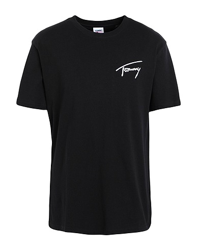TOMMY JEANS Basic T-Shirt TJM TOMMY SIGNATURE T-SHIRT
 Black 100% Organic cotton