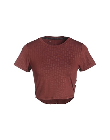 NIKE Haut court  Dri-FIT One All-over print Slim Top
 Chocolat 88% Polyester, 12% Élasthanne