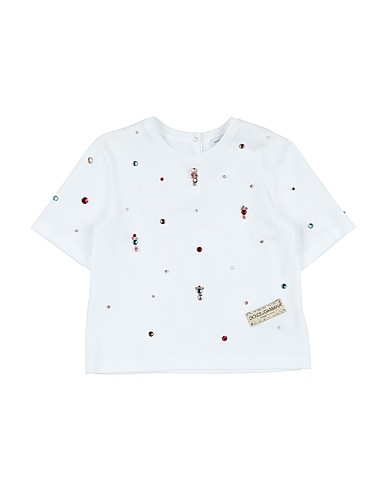 DOLCE&GABBANA T-shirt Bianco 100% Cotone, Vetro, Cristallo, Ottone