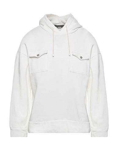 DANIELE ALESSANDRINI Hooded track jacket  White 100% Cotton