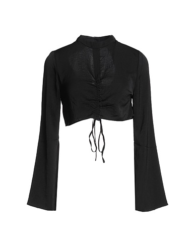 TOPSHOP Crop top Black 100% Polyester