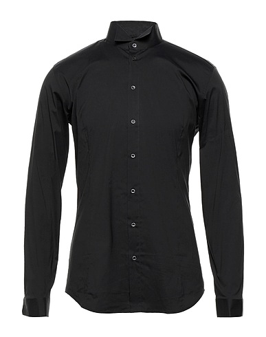 PATRIZIA PEPE Solid color shirt Black 67% Cotton, 27% Polyamide, 6% Elastane