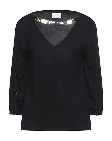 CLIPS MORE T-shirt Black 96% Viscose, 4% Elastane