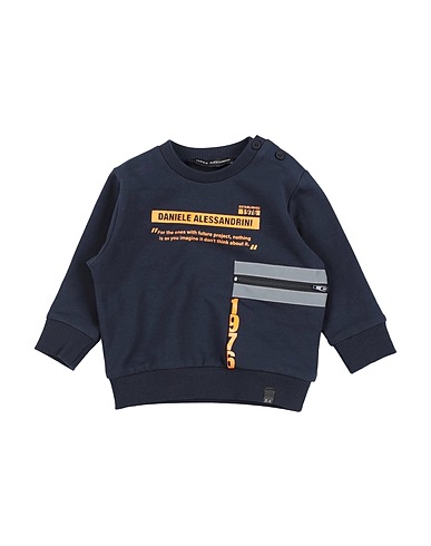 DANIELE ALESSANDRINI Sweatshirt Midnight blue 95% Cotton, 5% Elastane