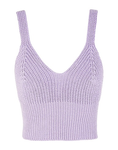 8 by YOOX Crop top Lilac 100% Cotton