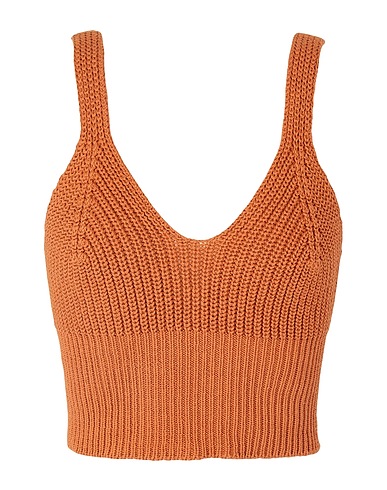 8 by YOOX Crop top Rust 100% Cotton